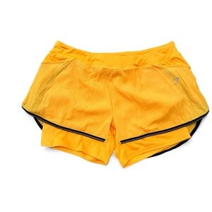 Gym shark active running shorts XL orange black 2 in 1